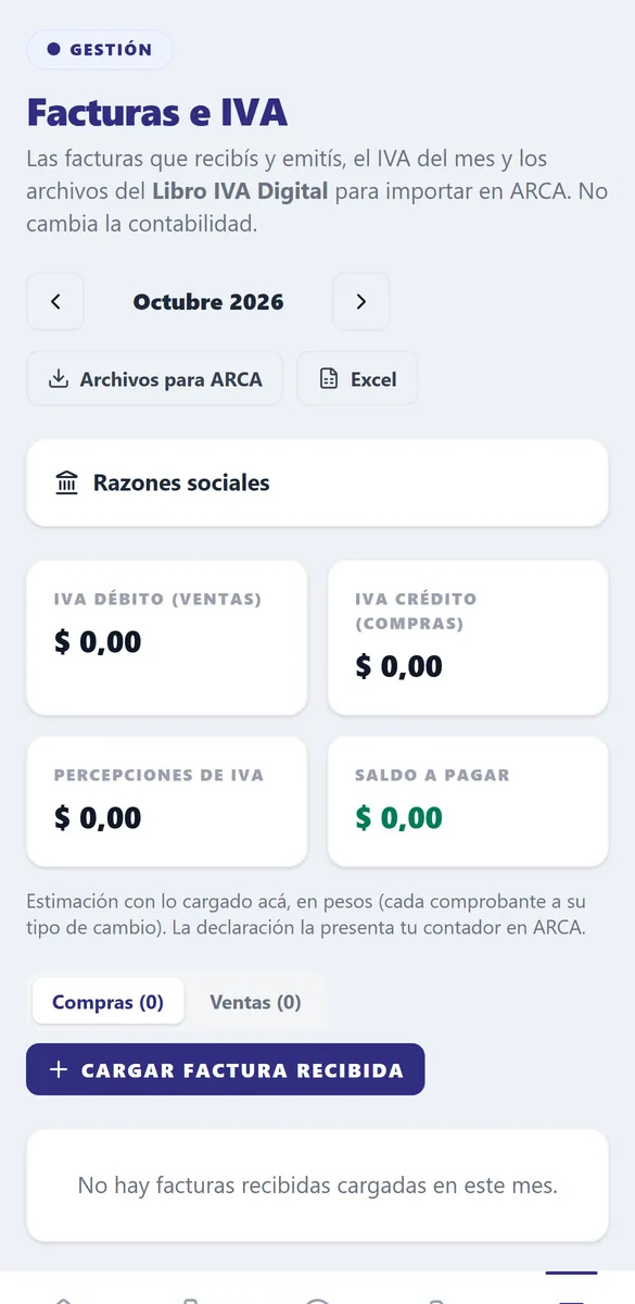 Gestión › Avanzado › Facturas e IVA en Levoron, con los archivos para ARCA y el Excel